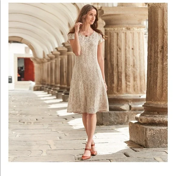 chinese dress ladies SUNDANCE CROCHET DRESS -CREAM – Maurie and Eve main image 1